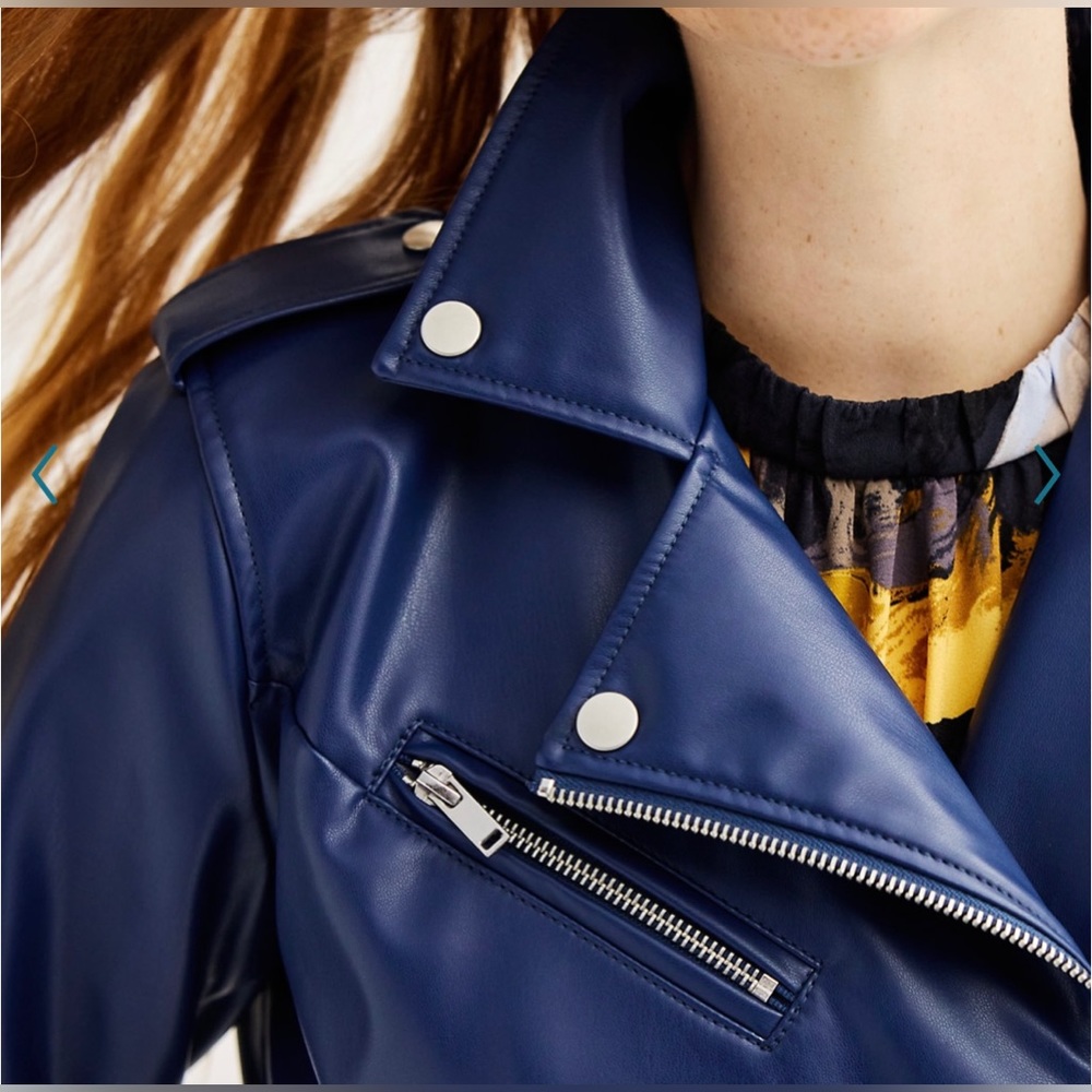 NWT Nine West Faux-Leather Moto Jacket Size XS - Picture 3 of 9